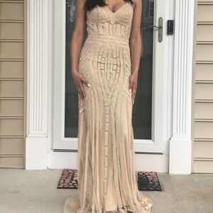 Elegant Beige Evening Gown
